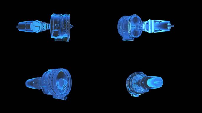 发动机全息蓝色科技通道素材