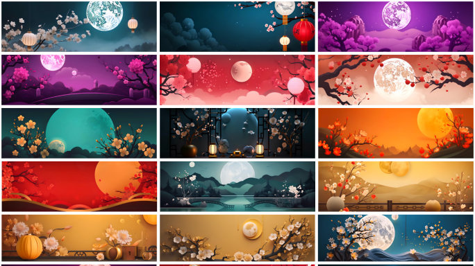 中国风 舞台背景 传统节日背景 中秋祝福
