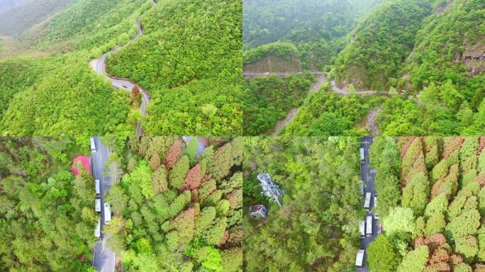 4K山路开车庐山汽车在盘山公路行驶