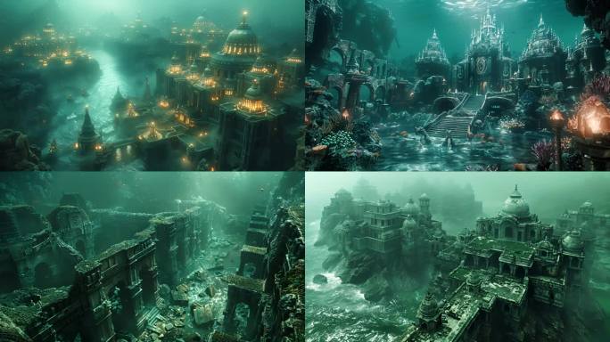 海下遗迹 海底宫殿 海底世界