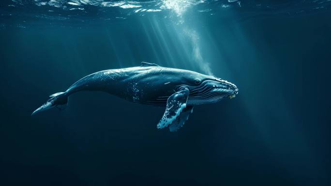 深海鲸鱼 丁达尔光线