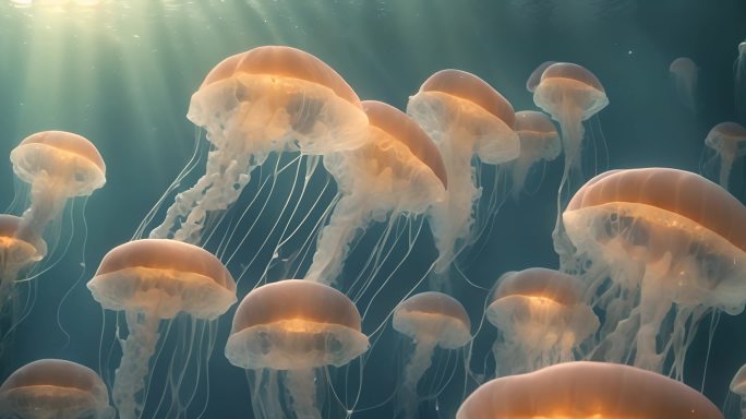 海中水母海洋生物