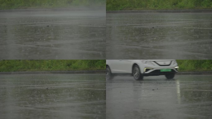 雨天行驶的汽车