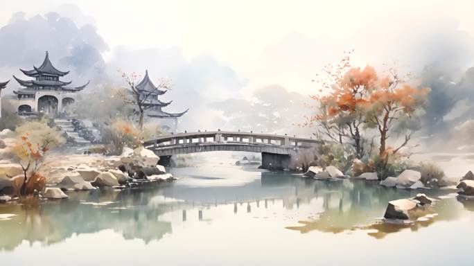 水墨诗意：小桥流水的画中世界"