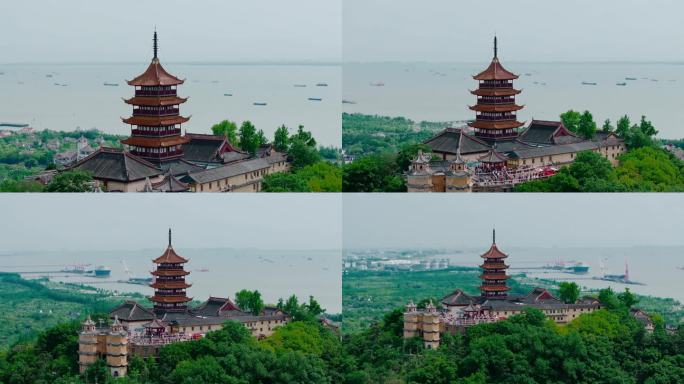 航拍南通狼山风景区