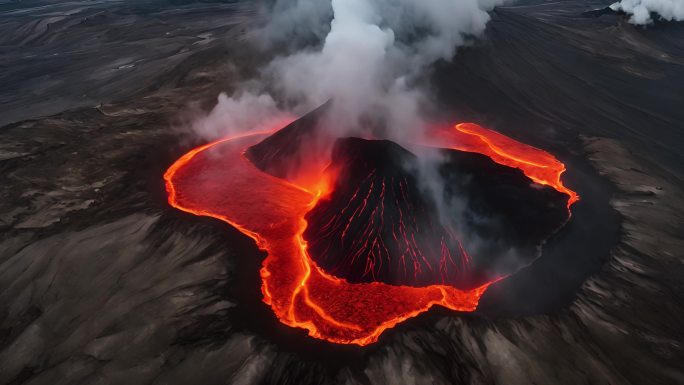 火山 火山爆发 火山喷发 岩浆熔浆灾害