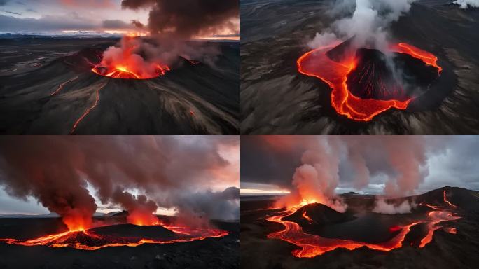 火山 火山爆发 火山喷发 岩浆熔浆灾害