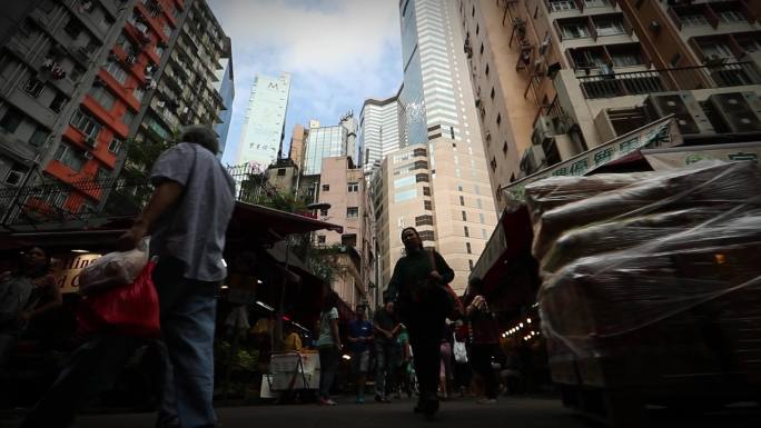 移动拍摄香港时代广场街道