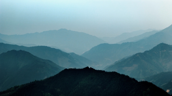 远山重山中国风山水森林叠山