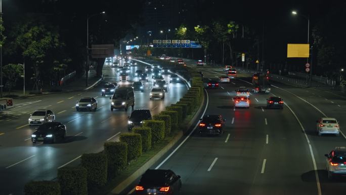 公路夜景城市深圳罗湖道路夜晚C0358