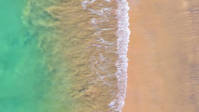 大海海边海水海浪沙滩海滩航拍风景唯美大自