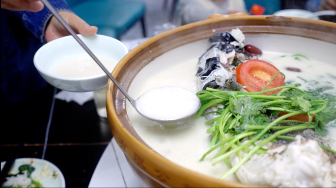 千岛湖胖头鱼  鳙鱼 美食 鱼汤