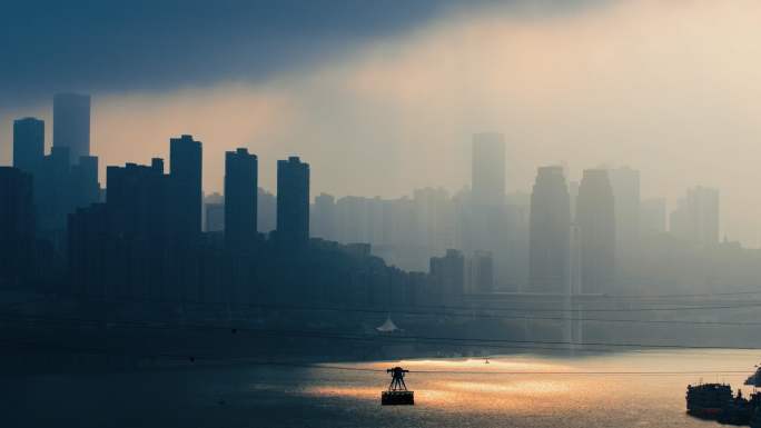 重庆打卡地地标建筑轻轨及延时