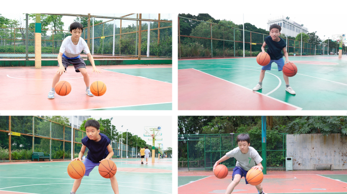 少年儿童篮球训练，双球运球训练