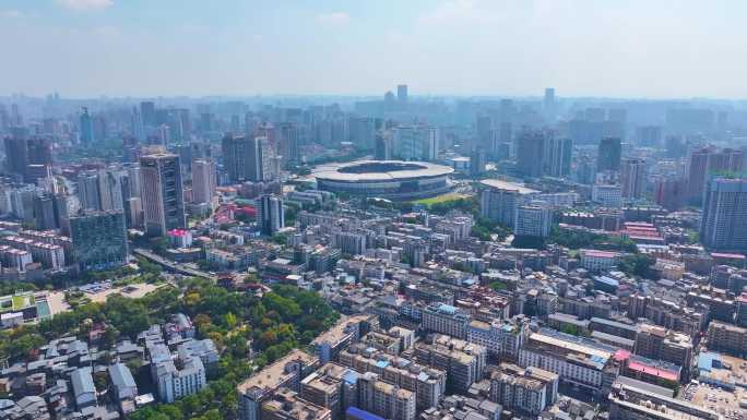 湖南长沙天心区市区高楼大厦航拍摩天大楼城