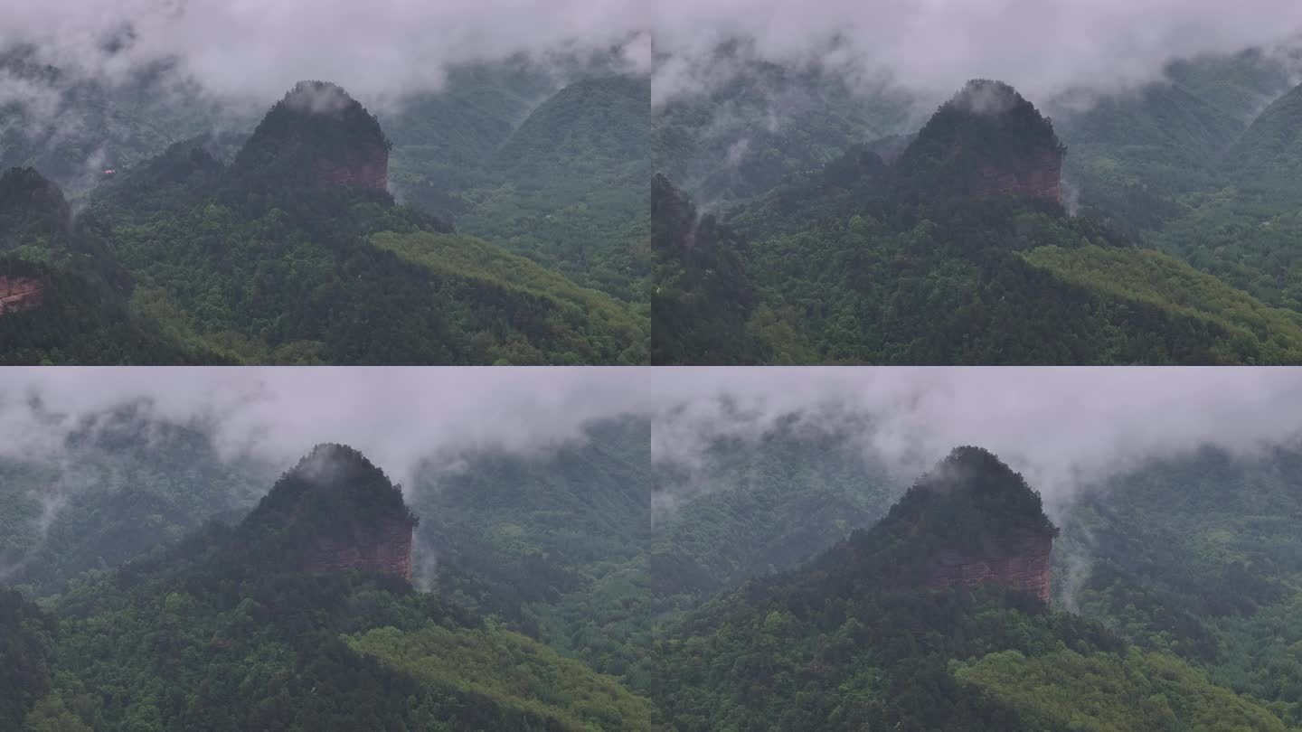 麦积山烟雨