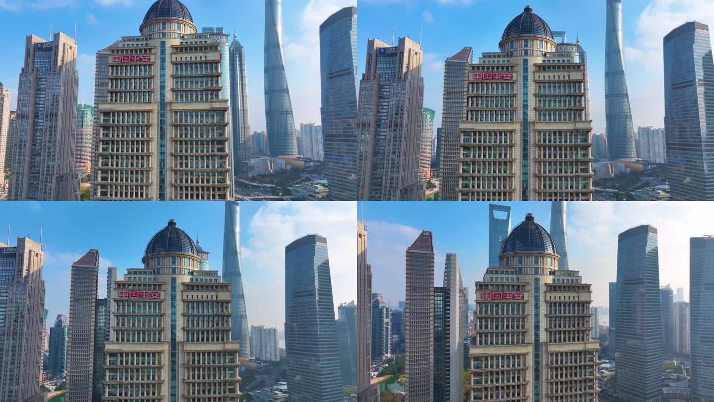 上海陆家嘴中国平安大厦航拍浦东新区城市风