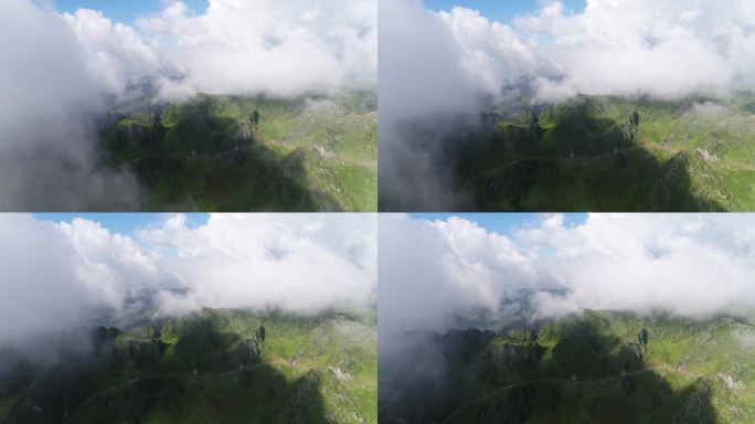 云南喀斯特石林地貌云雾缭绕大黑山