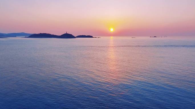 海上日出日落 海上夕阳 海面 海水