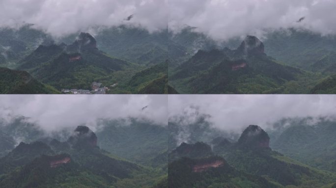 麦积山烟雨