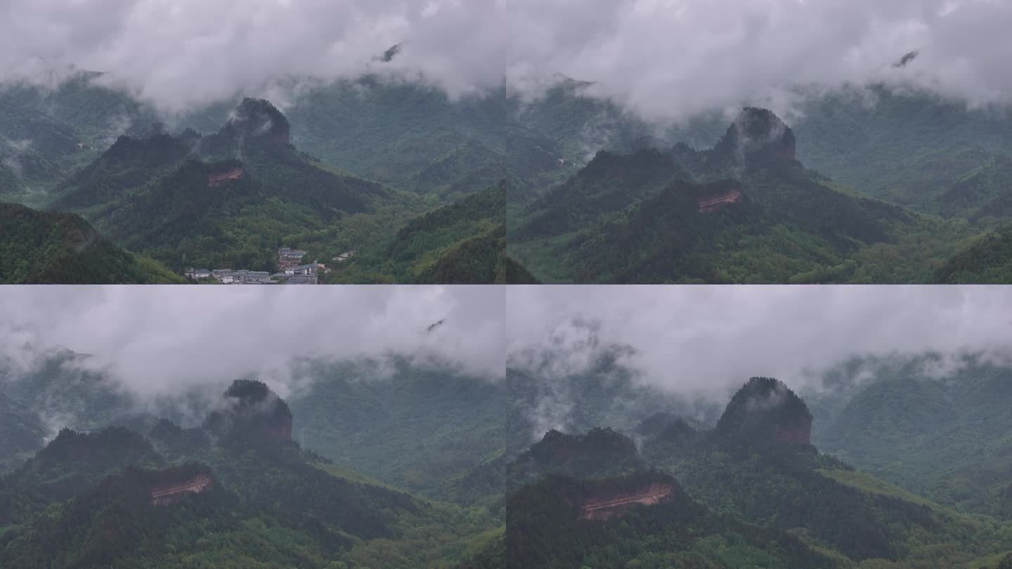 麦积山烟雨