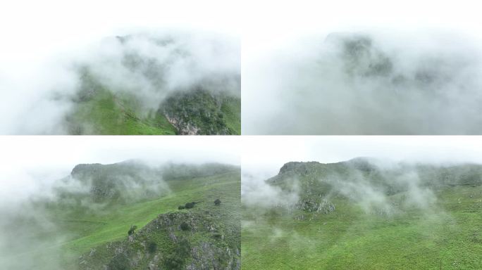 云雾缭绕的云南喀斯特地貌