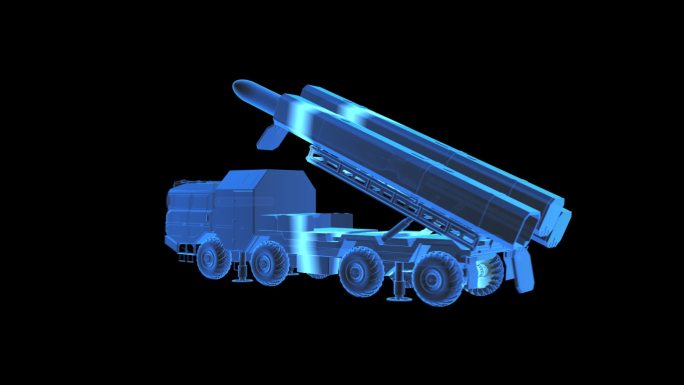 长剑巡航导弹全息蓝色科技通道素材