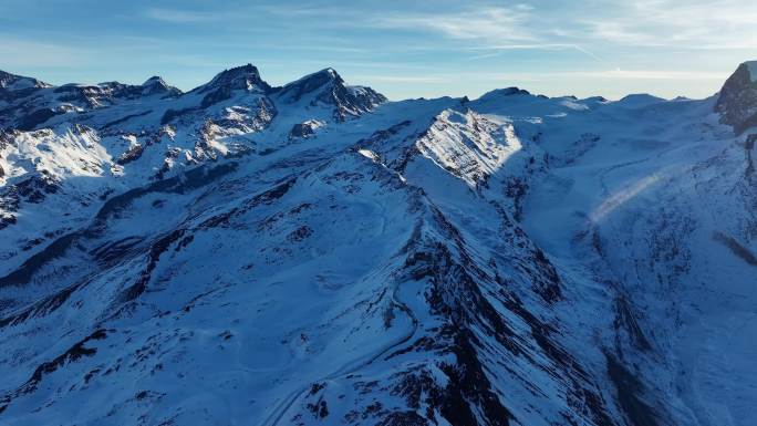 4K正版-航拍瑞士雪山山脉日出02