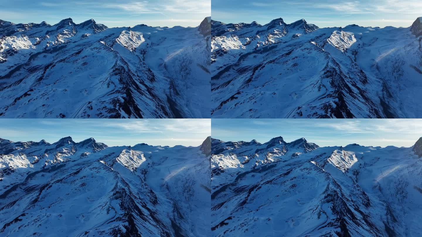 4K正版-航拍瑞士雪山山脉日出02