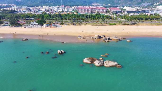 东海大海海边海水海浪沙滩海滩航拍风景唯美