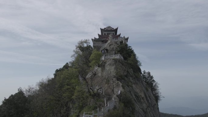 安康擂鼓台风景区航拍素材陕西