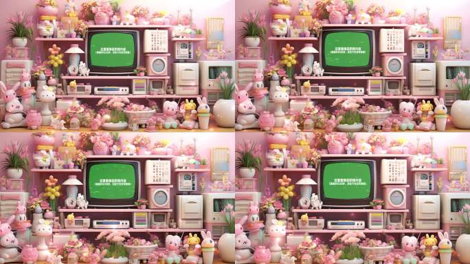粉色情人节视频框 电视框