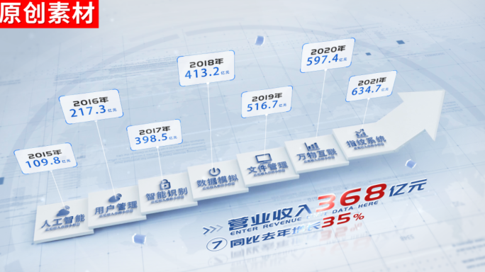 7-商务蓝色台阶企业分类ae包装