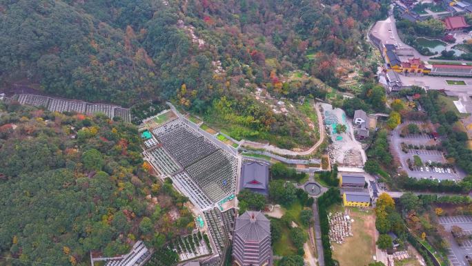 浙江绍兴会稽山大禹陵景区航拍越城区风景大