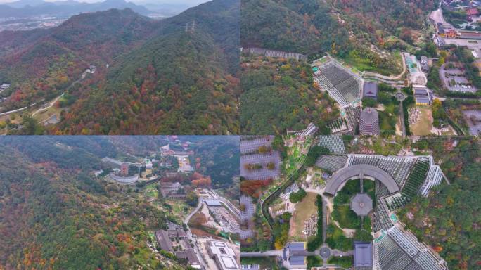 浙江绍兴会稽山大禹陵景区航拍越城区风景大