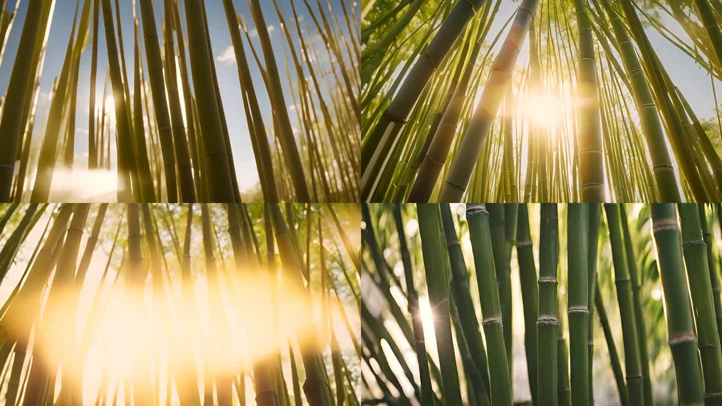 阳光下的竹林