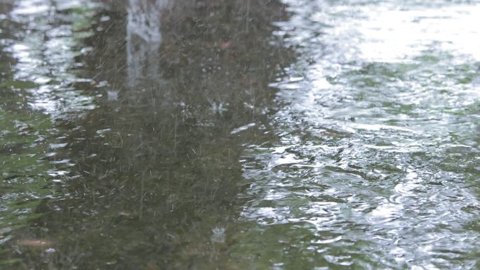 下雨天雨滴慢动作