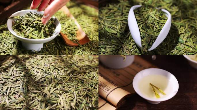 （8镜合集）清新的龙井茶叶绿茶茶道茶文化