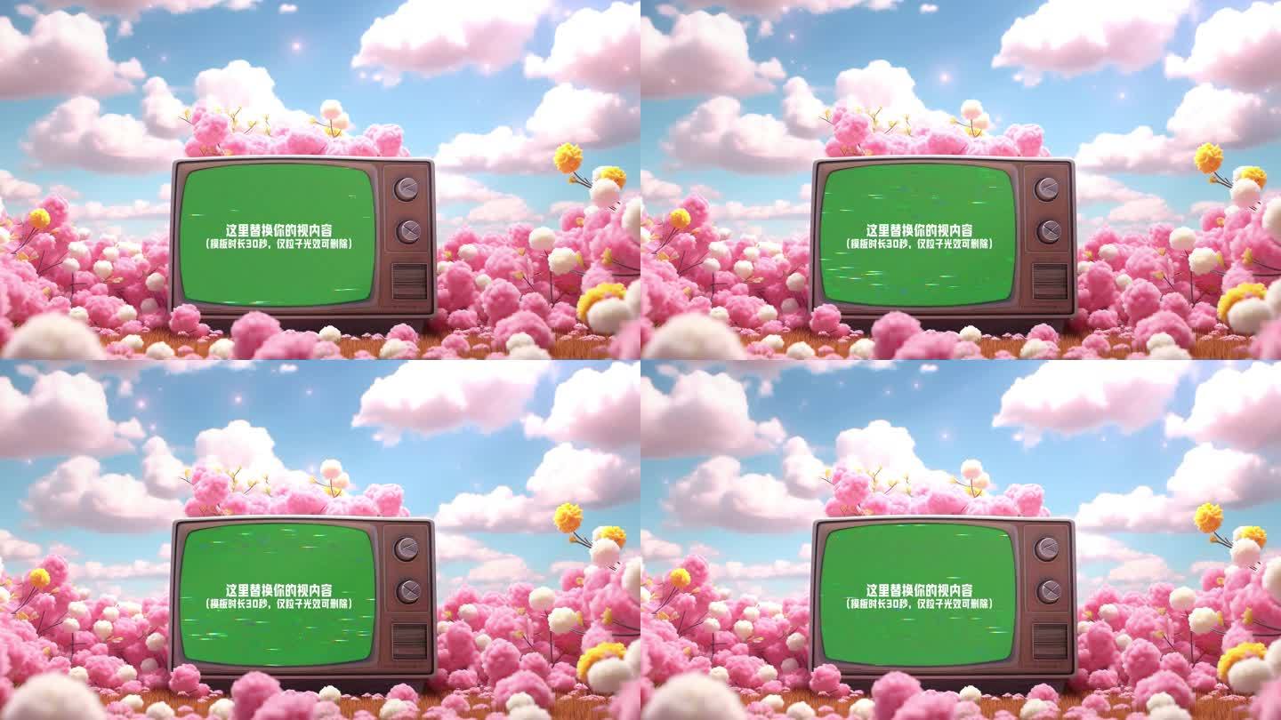 粉色情人节 护士节视频框 电视框
