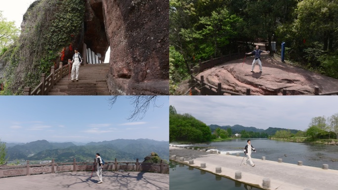 【4K】年轻人徒步登山 驴友爬山