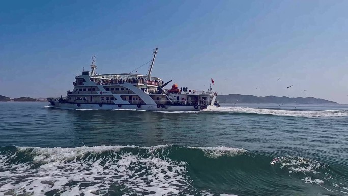 海上游船 海鸥 轮渡 摆渡