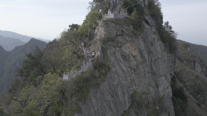 安康擂鼓台风景区航拍素材陕西