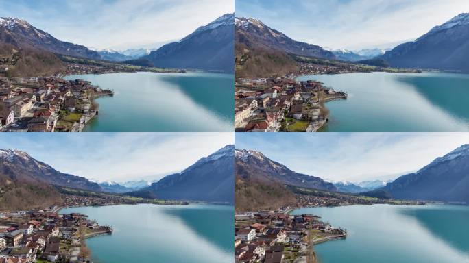 4K正版-航拍瑞士布里恩茨雪山湖泊03