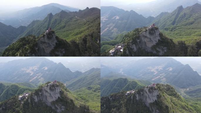 安康擂鼓台风景区航拍素材陕西