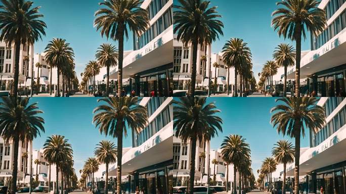 洛杉矶棕榈树富人区