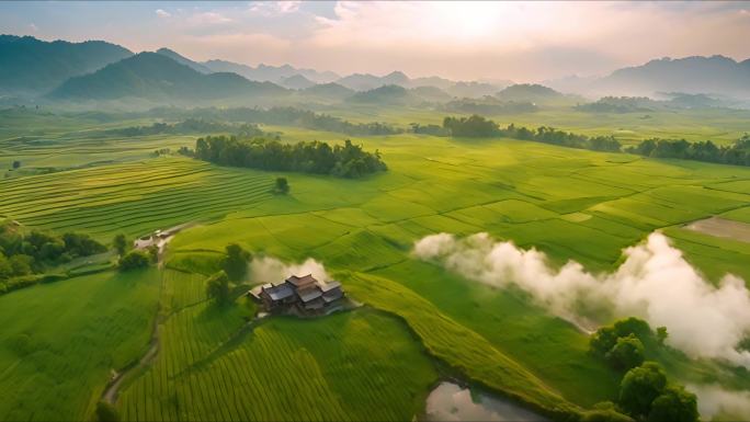 农业粮食农田水稻小麦延时宣传广告素材