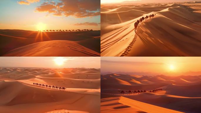 沙漠骆驼丝绸之路一带一路