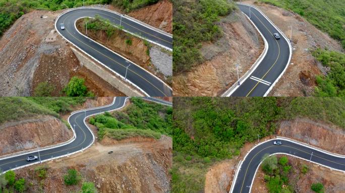 河北盘山路跟车航拍4K