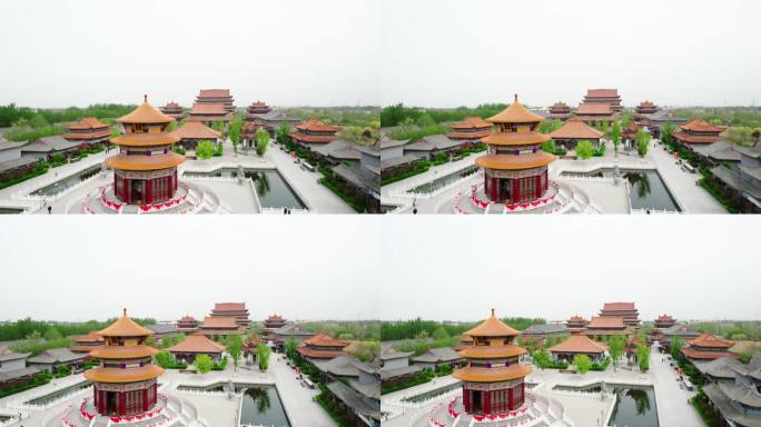 河北廊坊霸州胜芳大悲禅寺景观航拍
