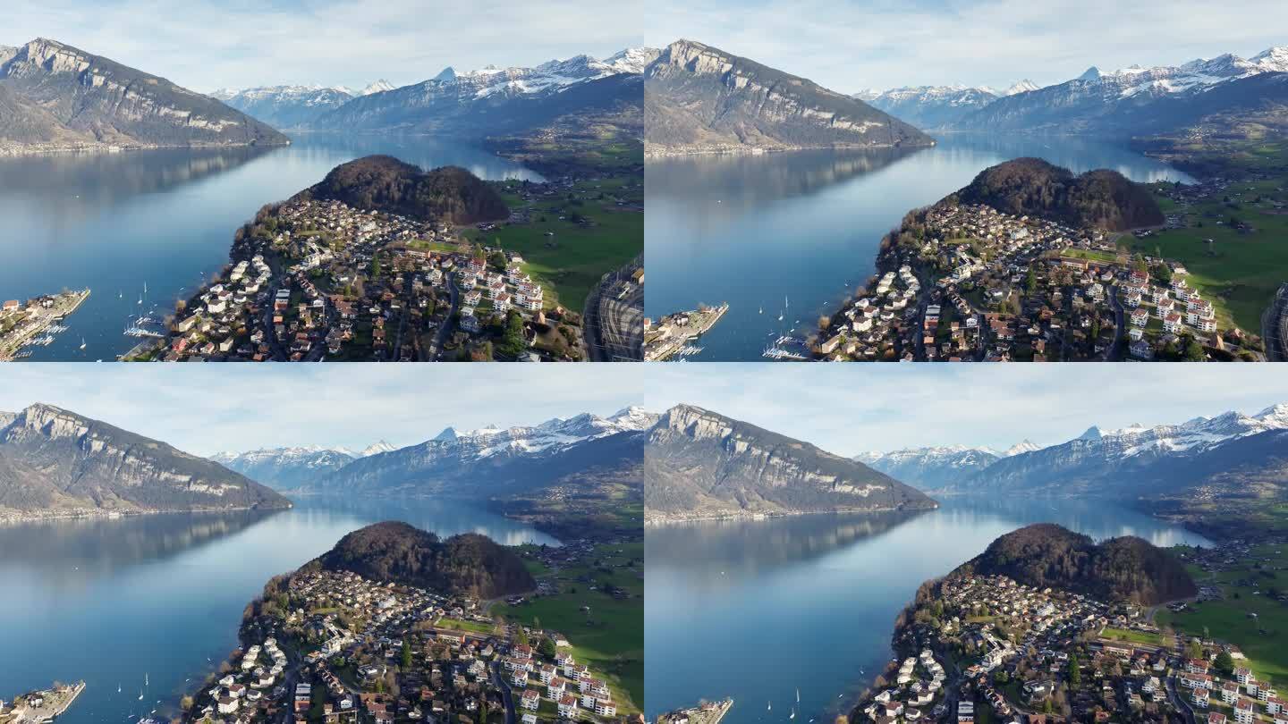 4K正版-航拍瑞士施皮茨湖02
